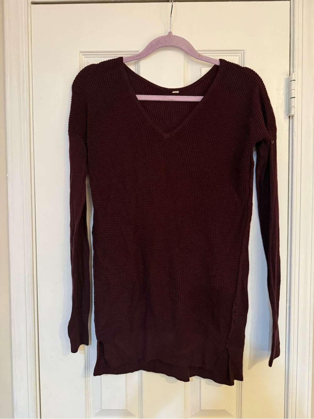 lululemon athletica Deep Burgundy V-Neck Longline Sweater